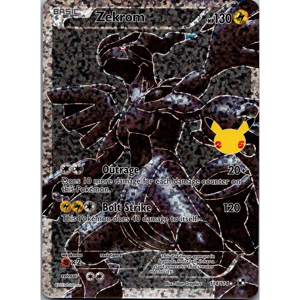 Zekrom Classic Collection Celebrations: Classic Collection 114/114 LP tcga+ Holo